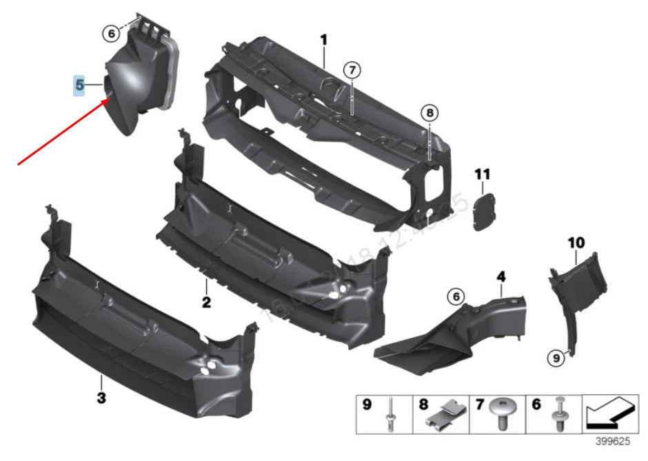 NEW BMW 4 F32 COOLING RADIATOR RIGHT AIR DUCT 51747290614 7290614 2016 ORIGINAL