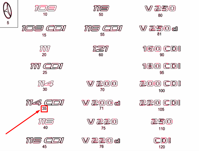 NEW MERCEDES-BENZ VITO W447 REAR MODEL PLATE A4478170314 ORIGINAL