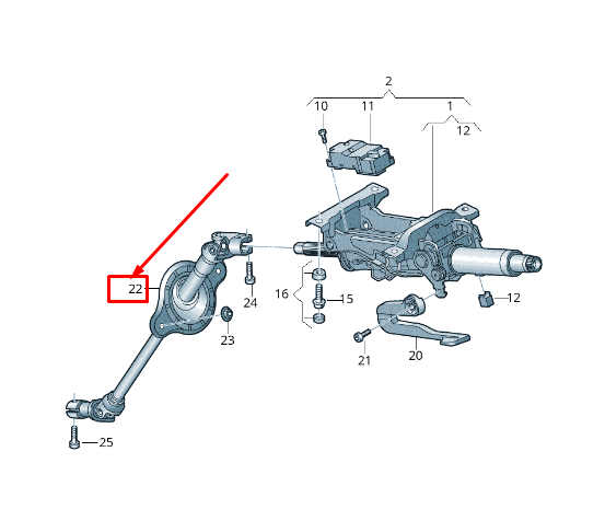 new audi q5 fy intermediate steering shaft rhd 80c419753g original