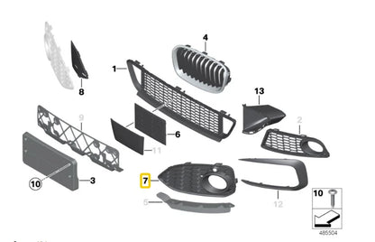 BMW 1 F20 F21 FACELIFT M-SPOR BUMPER LEFT FOG LIGHT GRILL 51118068603 NEW