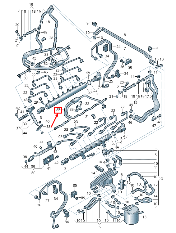 new audi q7 4l fuel line 05a130218 original