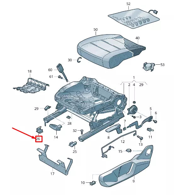 NEW VW TOUAREG CR SEAT GUIDE RAIL COVER 7608813484PK