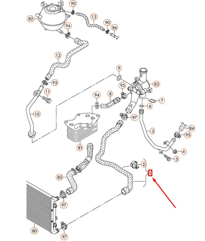 NEW VOLKSWAGEN BEETLE A5 ENGINE COOLANT RETURN LOWER HOSE 5C0122051A ORIGINAL