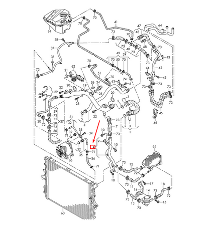NEW AUDI Q7 4L ENGINE COOLANT PIPE 06E121044AF ORIGINAL