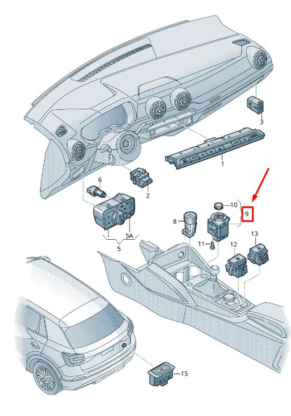 NEW AUDI Q2 GA VOLUME ADJUSTMENT CONTROL PANEL LHD 81B919616A