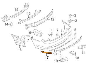 NEW BMW F01 REAR BUMPER LEFT SIDE REFLECTOR 63147311179 ORIGINAL