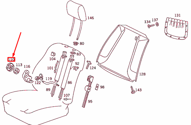 NEW MB E W124 FRONT SEAT ADJUSTER HANDWHEEL A1249180026 ORIGINAL