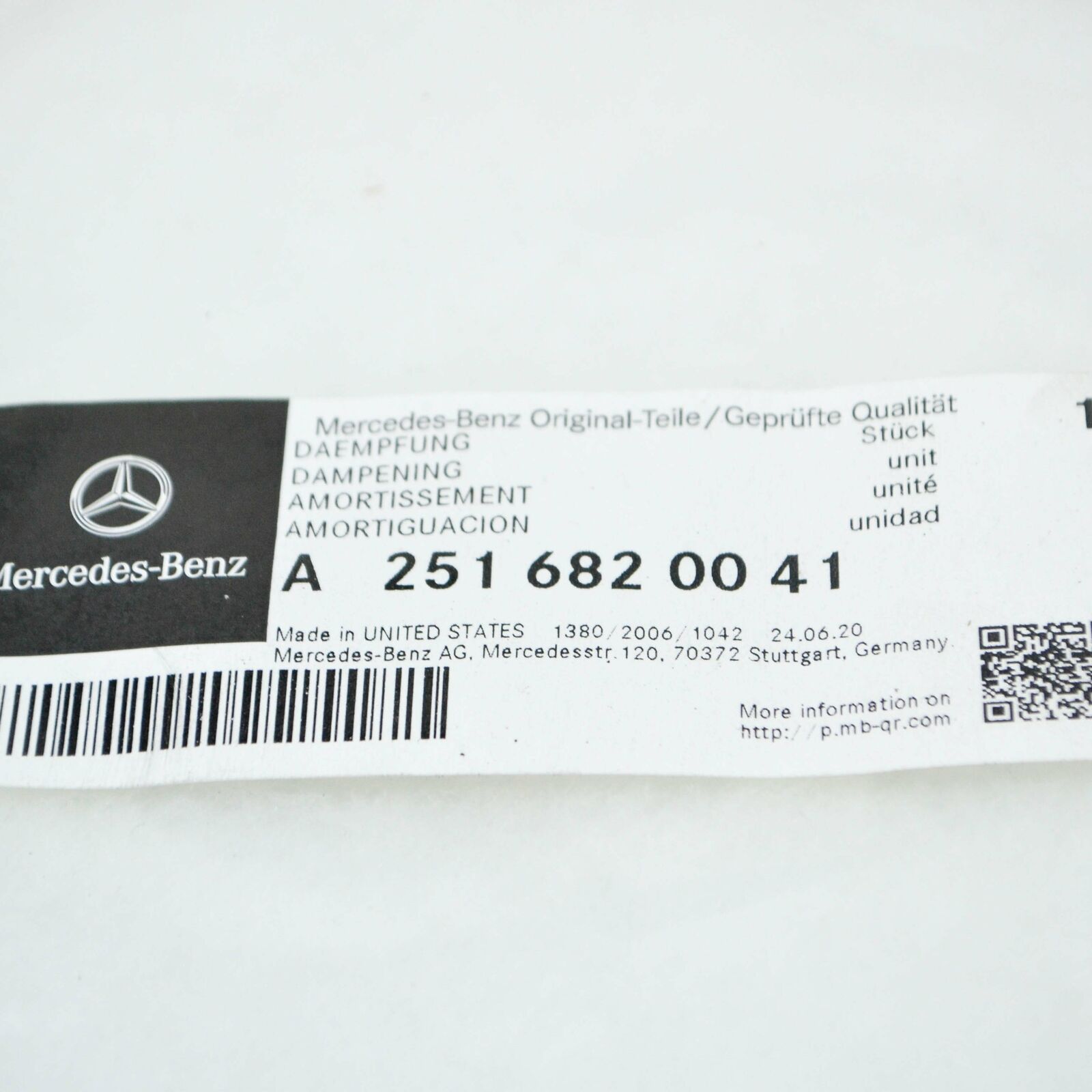 NEW MERCEDES-BENZ M W164 REAR BUMPER RIGHT SOUND INSULATION A2516820041 ORIGINAL