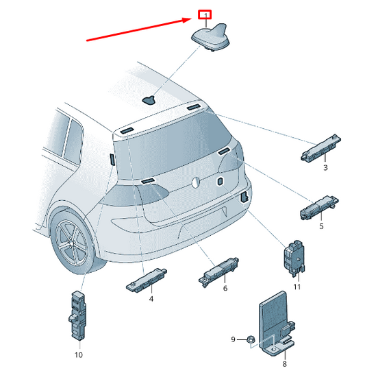 new vw touran 5t roof antenna 5q0035507d5fq 5q0035507d 5fq original