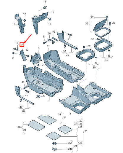 NEW VW TOURAN 1T FOOT SUPPORT BASE TRIM LHD 1T18647779B9 1T1864777 9B9 ORIGINAL