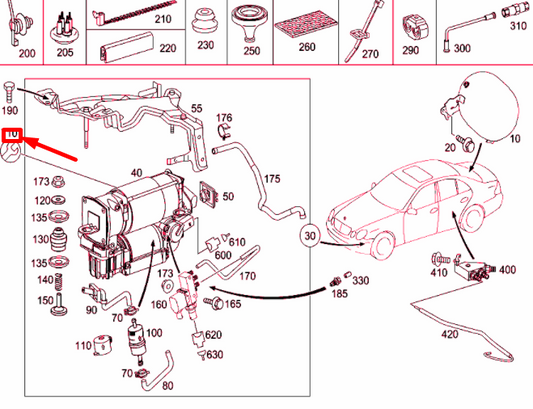 new mercedes-benz e w211 compressor mounting hardware kit a2113270050 original