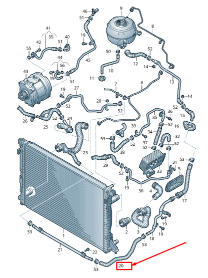 NEW AUDI A6 4A C8 ENGINE COOLANT HOSE 4K0121109AQ ORIGINAL