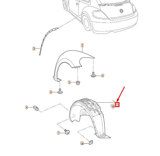 NEW VOLKSWAGEN BEETLE A5 REAR LEFT WHEEL HOUSING LINER 5C5810969D ORIGINAL