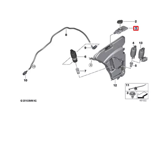 NEW BMW M5 F90 WASH CONTAINER FILLER PIPE 61667357287 ORIGINAL