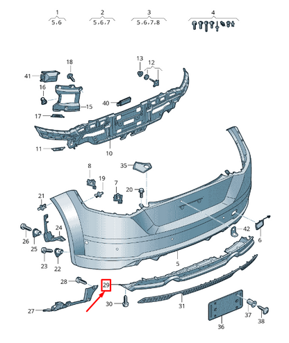 new audi tt fv rear bumper lower spoiler 8s0807521a y9b 8s0807521ay9b original