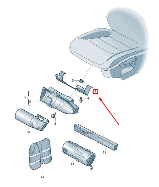 NEW VW TOUAREG 7P MK2 FRONT SEAT FIRE EXTINGUISHER HOLDER LHD 7P0881285