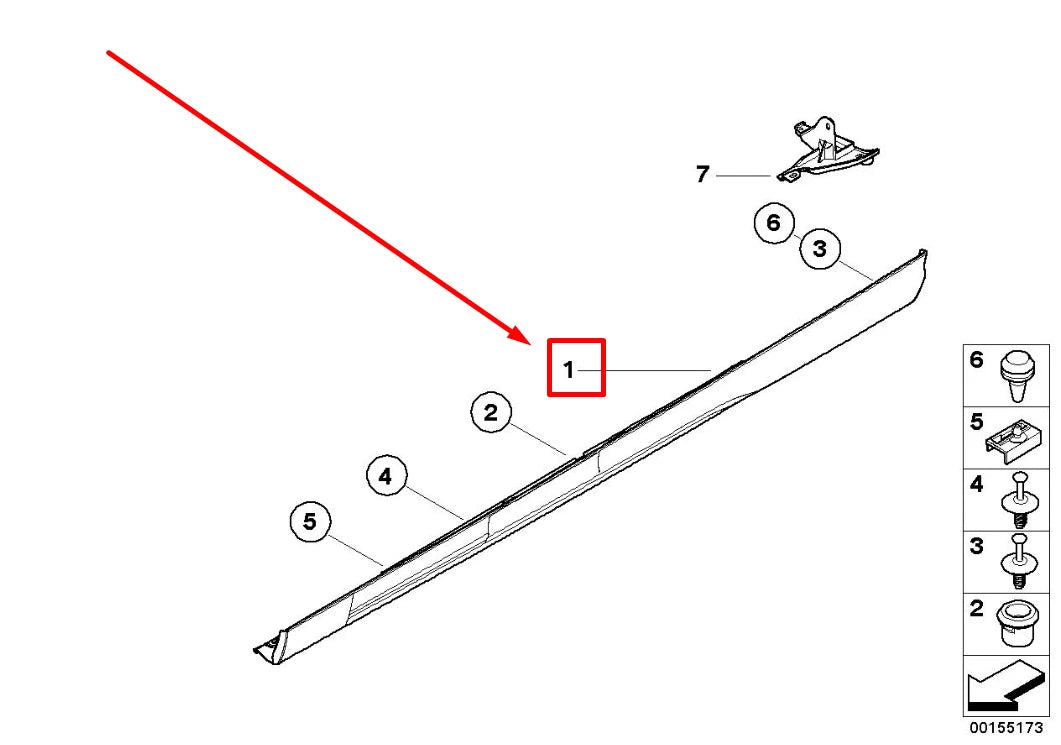 NEW BMW 3 E46 RIGHT DOOR SILL TRIM PANEL 51712693226 2693226 ORIGINAL