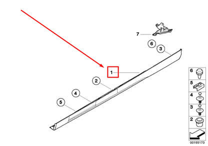 NEW BMW 3 E46 RIGHT DOOR SILL TRIM PANEL 51712693226 2693226 ORIGINAL