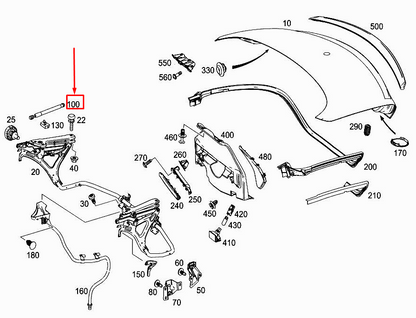 NEW MERCEDES-BENZ SLK R172 REAR TAILGATE GAS STRUT A1729800464 ORIGINAL