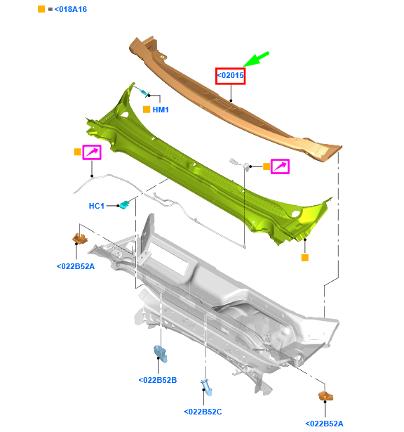 new ford mondeo mk5 front wiper top cowl trim panel assy 1871652 original