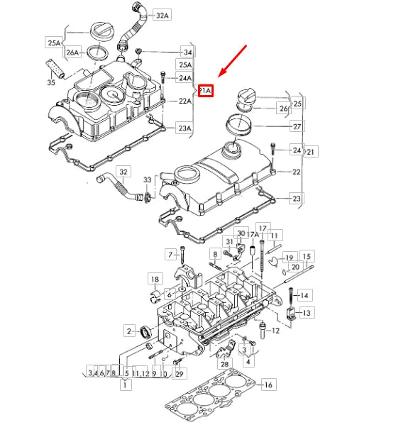 NEW VOLKSWAGEN JETTA A5 CYLINDER HEAD COVER 03G103469G ORIGINAL