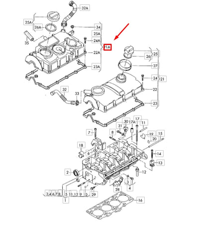 NEW VOLKSWAGEN JETTA A5 CYLINDER HEAD COVER 03G103469G ORIGINAL