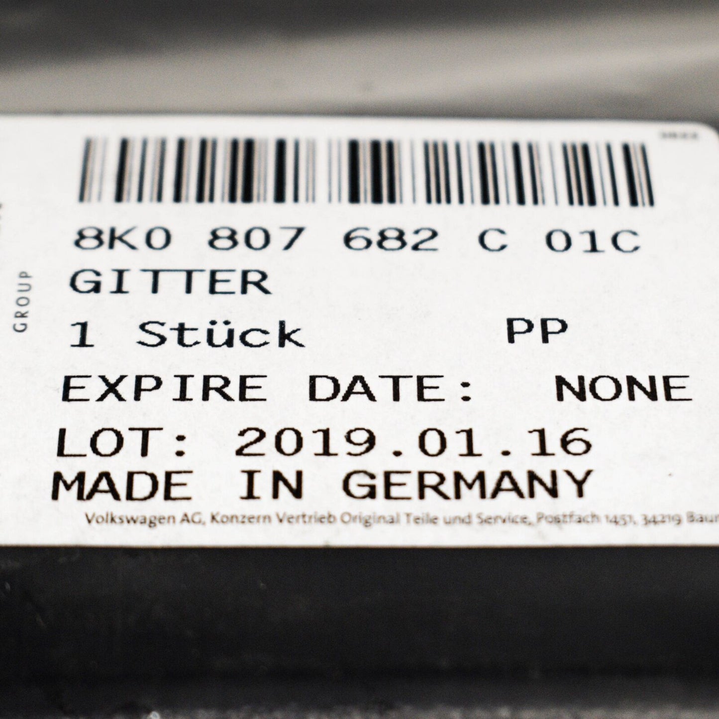 NEW AUDI A4 B8 RIGHT FOG LIGHT GRILLE 8K0807682C01C 8K0807682C ORIGINAL