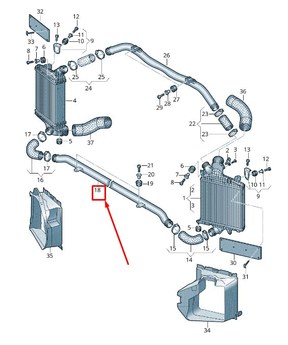 NEW AUDI Q7 4M LOWER ENGINE CHARGE AIR TUBE 4M0145941E