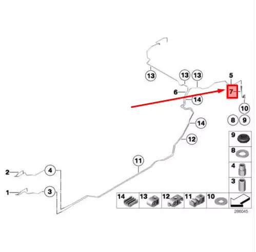 NEW BMW 5 F10 REAR BRAKE HOSE 34326775259 6775259 ORIGINAL
