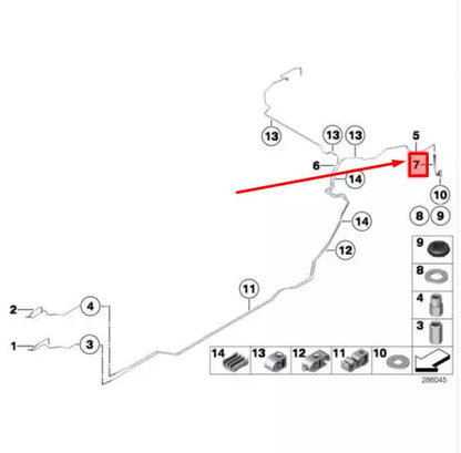 NEW BMW 5 F10 REAR BRAKE HOSE 34326775259 6775259 ORIGINAL