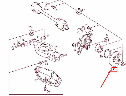 NEW MERCEDES-BENZ E W210 REAR WHEEL FLANGE A1243574608 ORIGINAL