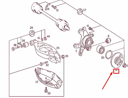 NEW MERCEDES-BENZ E W210 REAR WHEEL FLANGE A1243574608 ORIGINAL