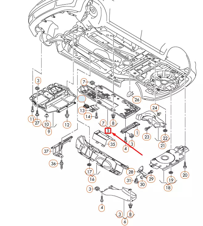 NEW VW SCIROCCO MK3 RIGHT SIDE UNDERBODY COVER TRIM 1K0825202BN ORIGINAL