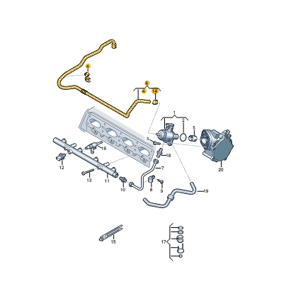 new audi a1 sportback gba fuel hose 06k133986ea original
