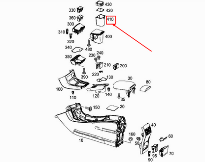 new mercedes-benz b w246 pigeonhole container insert a2466830275 original