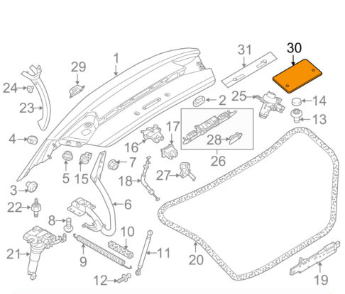 NEW AUDI A8 D4 LICENSE NUMBER PLATE 4H0827113H9B9 ORIGINAL