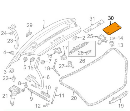 NEW AUDI A8 D4 LICENSE NUMBER PLATE 4H0827113H9B9 ORIGINAL