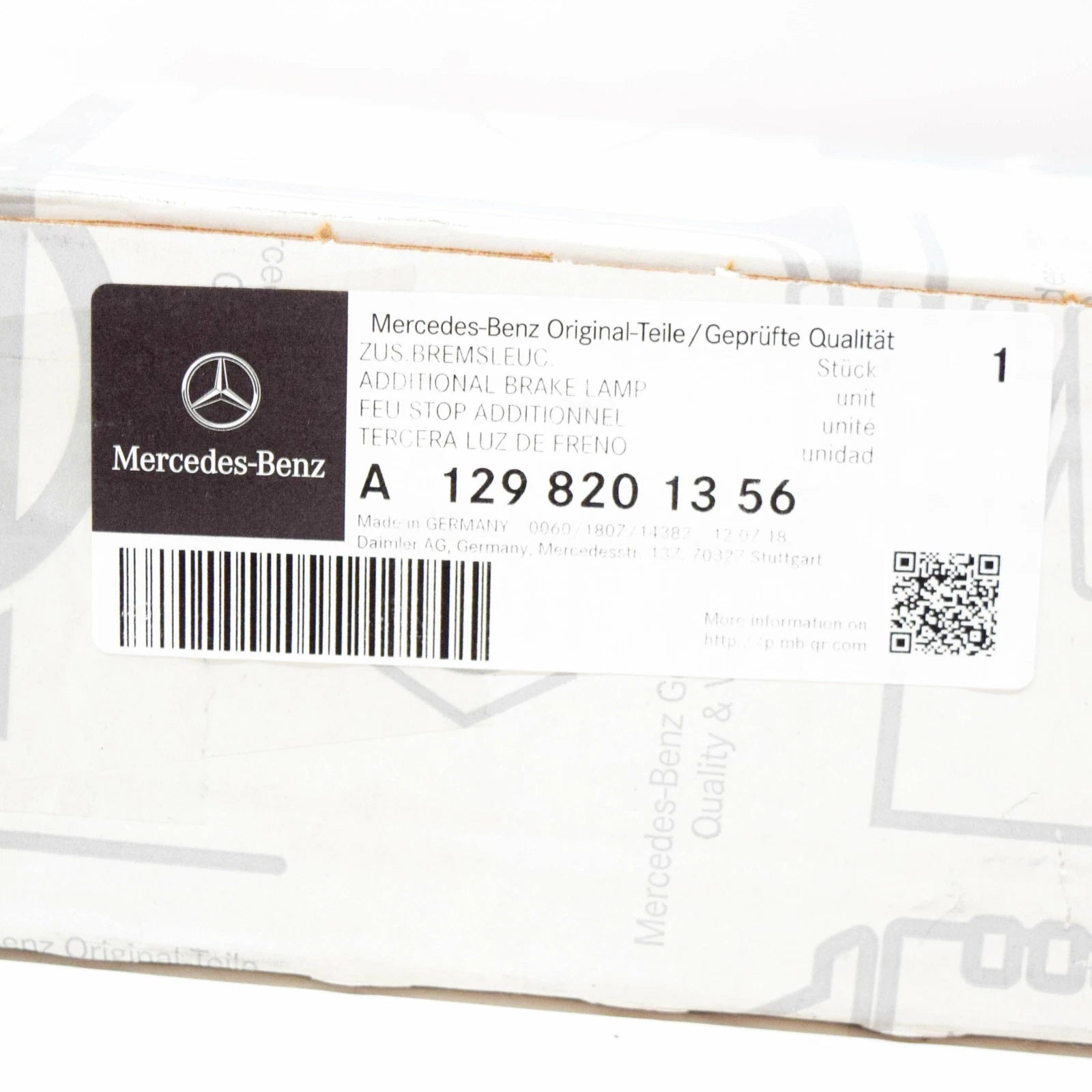 NEW MERCEDES-BENZ SL R129 ADDITIONAL THIRD STOP BRAKE LIGHT A1298201356