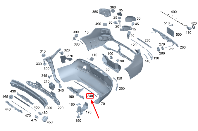 new mercedes-benz eqc rear lower bumper cover a2938857601 original