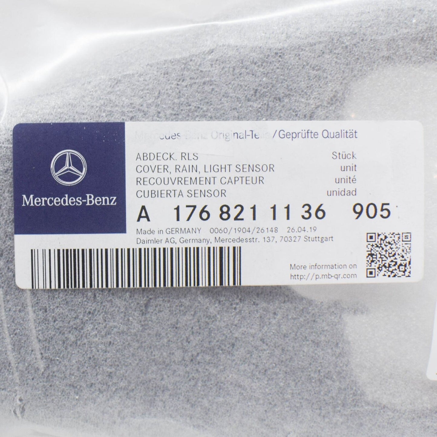 NEW MERCEDES-BENZ A W176 RAIN AND LIGHT SENSOR COVER RLS A17682111369051