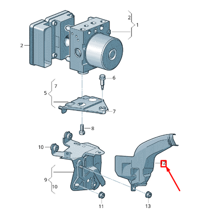 NEW VOLKSWAGEN CADDY 2K MK3 ABS UNIT HEAT PROTECTION 2K1614321 ORIGINAL