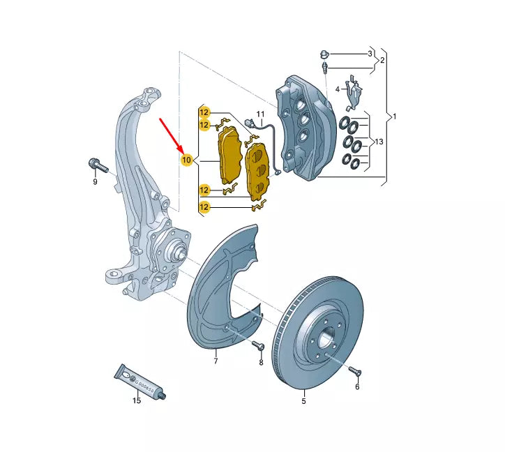 NEW AUDI A4 B9 FRONT WHEEL BRAKE PAD SET 4M0698151BK ORIGINAL