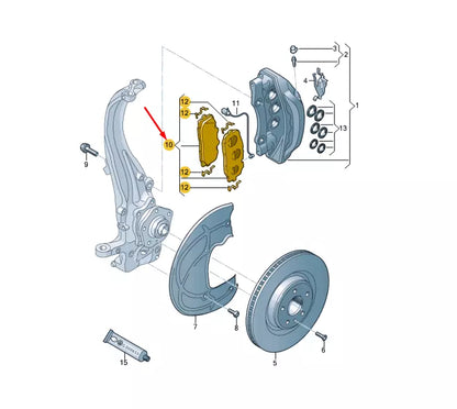 NEW AUDI A4 B9 FRONT WHEEL BRAKE PAD SET 4M0698151BK ORIGINAL