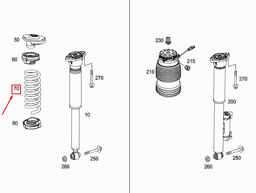new mercedes-benz glc x253 rear coil spring a2533241004 original