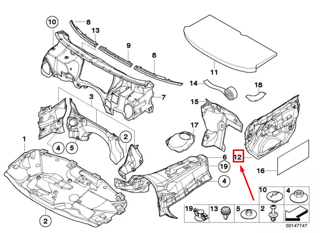 NEW BMW 3 E46 FRONT LEFT DOOR SOUND INSULATING 51488204283 8204283 ORIGINAL