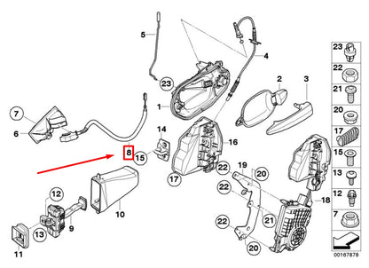 NEW BMW 5 E60 DOOR OPENER BOWDEN CABLE 51217034467 7034467 ORIGINAL