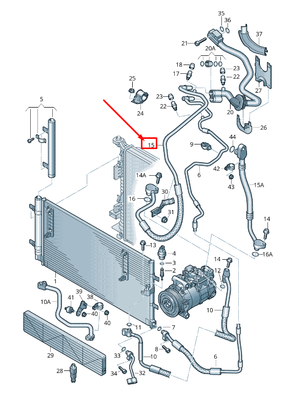 new audi a5 sportback 8t a/c refrigerant suction line 8t0260707b original