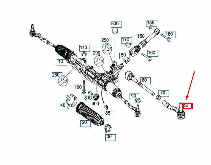 NEW MERCEDES-BENZ C W204 STEERING RIGHT OUTER TIE ROD END A2043303403 ORIGINAL