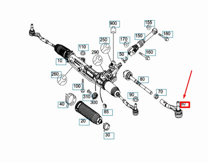 NEW MERCEDES-BENZ C W204 STEERING RIGHT OUTER TIE ROD END A2043303403 ORIGINAL