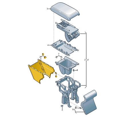 NEW AUDI A1 SPORTBACK GBA FRONT MIDDLE ARMREST TRIM 82A8631404PK ORIGINAL
